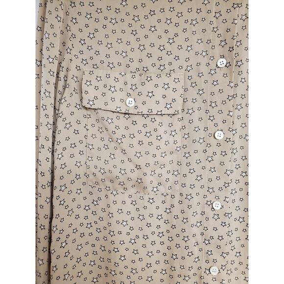 Women's J. Crew Silky Feel Star Collarless Button Down Blouse | Size 00 - Picture 4 of 6